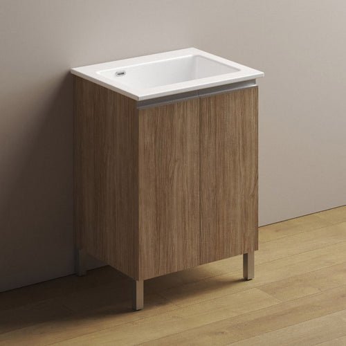 Waschtischschrank Mit Keramikbecken Und Griffleiste - MEGART