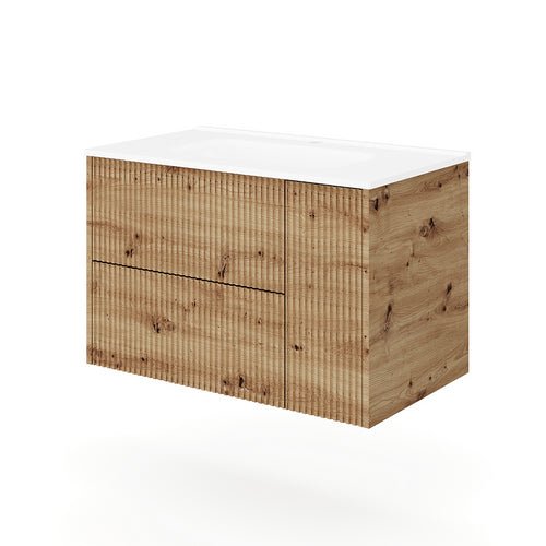 Hängeunterbau Mit Waschbecken Mod. Trio Gerillt - MEGART