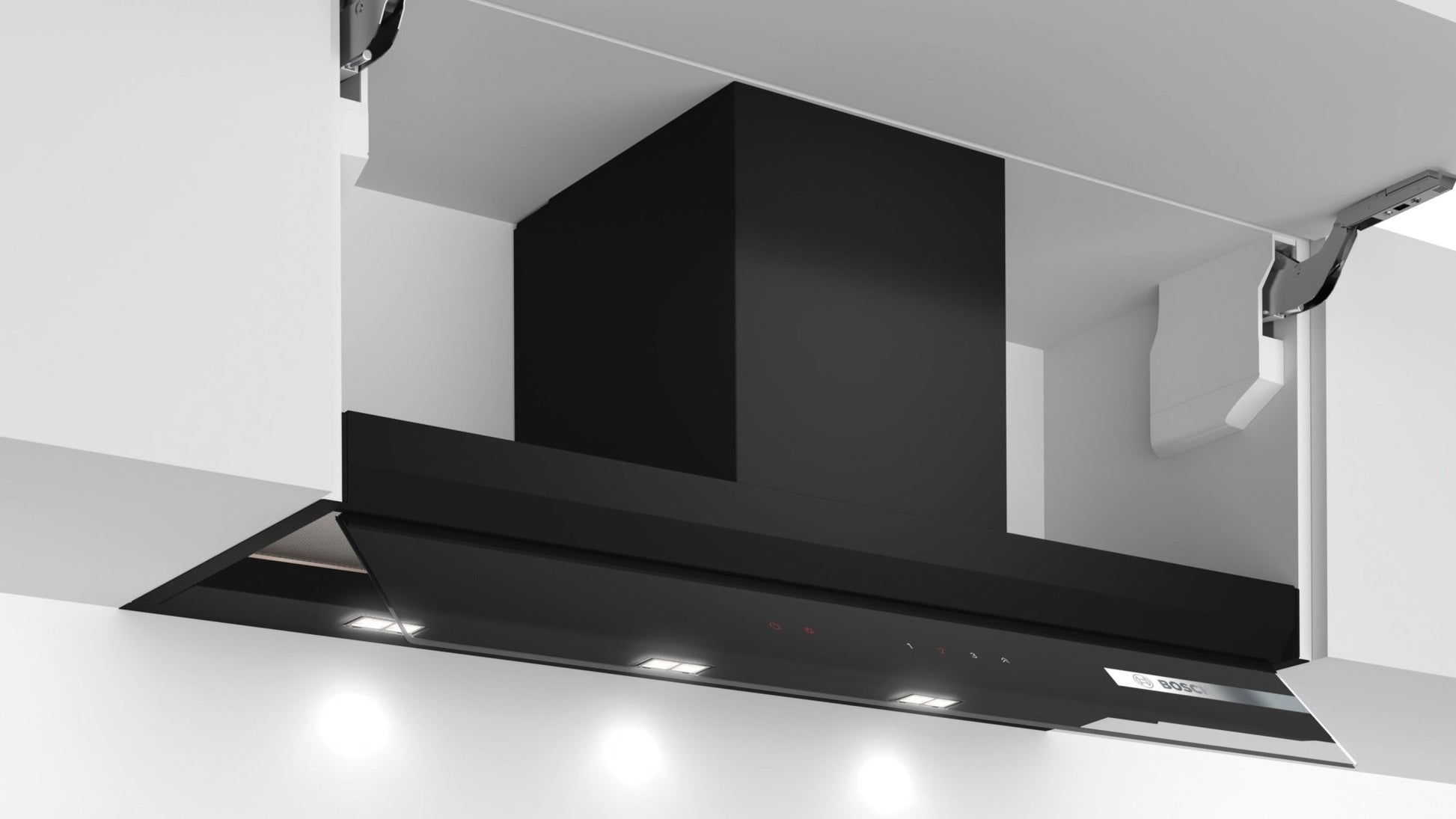 Serie 6, Integrierte Designhaube, 90 cm, Klarglas schwarz DBB97AM60 - MEGART