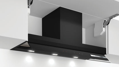 Serie 6, Integrierte Designhaube, 90 cm, Klarglas schwarz DBB97AM60 - MEGART