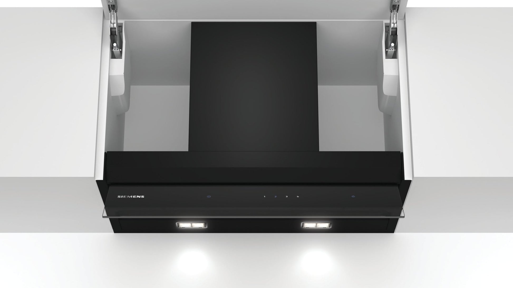 iQ500, Integrierte Designhaube, 60 cm, Klarglas schwarz LJ67BAM60 - MEGART