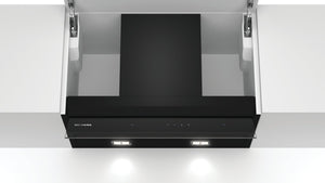 iQ500, Integrierte Designhaube, 60 cm, Klarglas schwarz LJ67BAM60 - MEGART