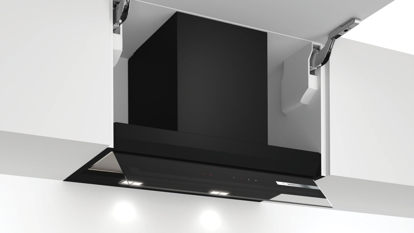 Serie 6, Integrierte Designhaube, 60 cm, Klarglas schwarz DBB67AM60 - MEGART