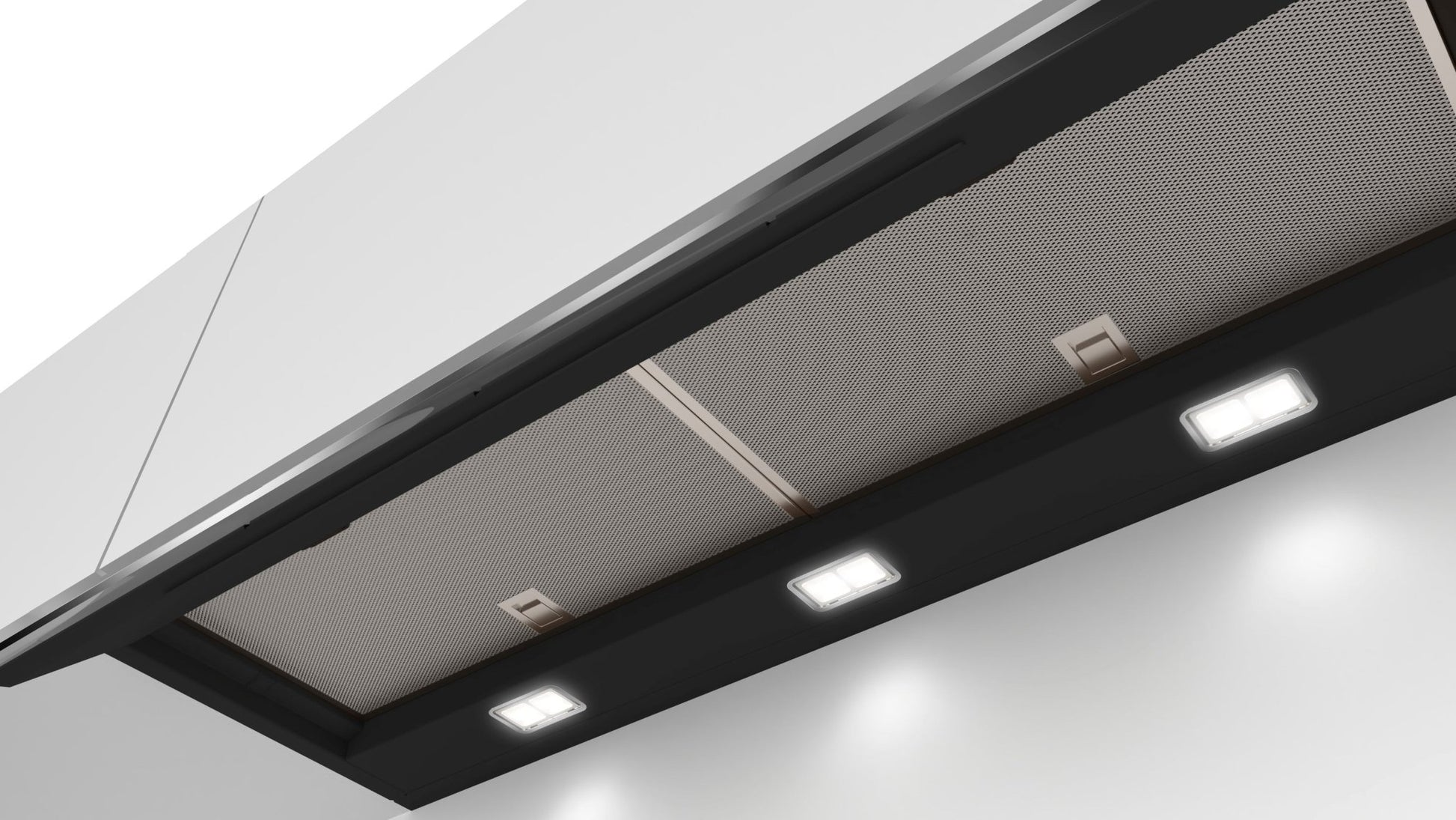 Serie 6, Integrierte Designhaube, 90 cm, Klarglas schwarz DBB97AM60 - MEGART