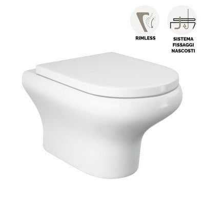 Kompaktes/Ninfea Rimless Hänge - Wc Mit Verdeckter Befestigung - MEGART