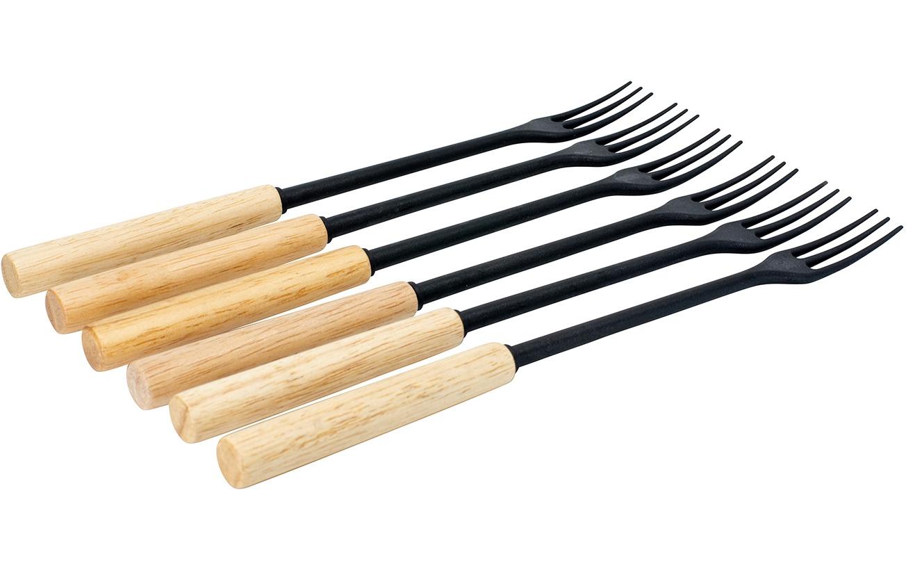 Käsefonduegabel Protect Wood Black 6 Personen - MEGART