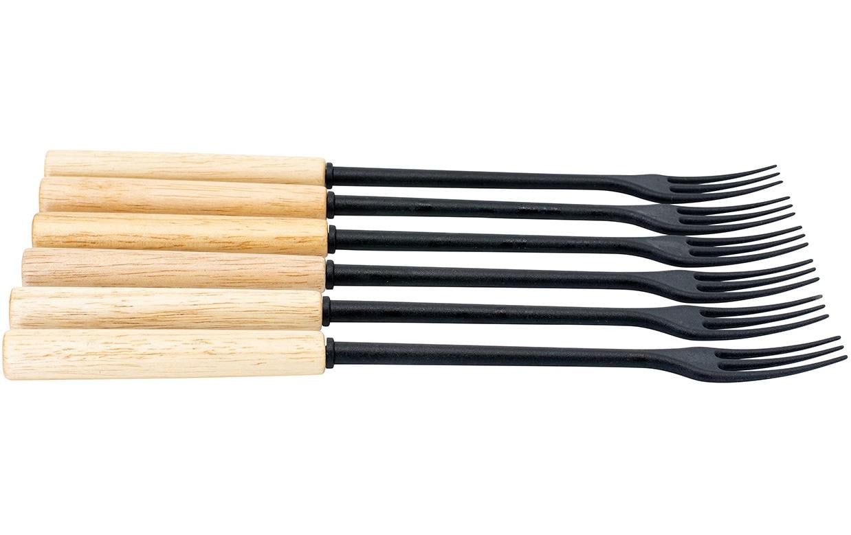Käsefonduegabel Protect Wood Black 6 Personen - MEGART