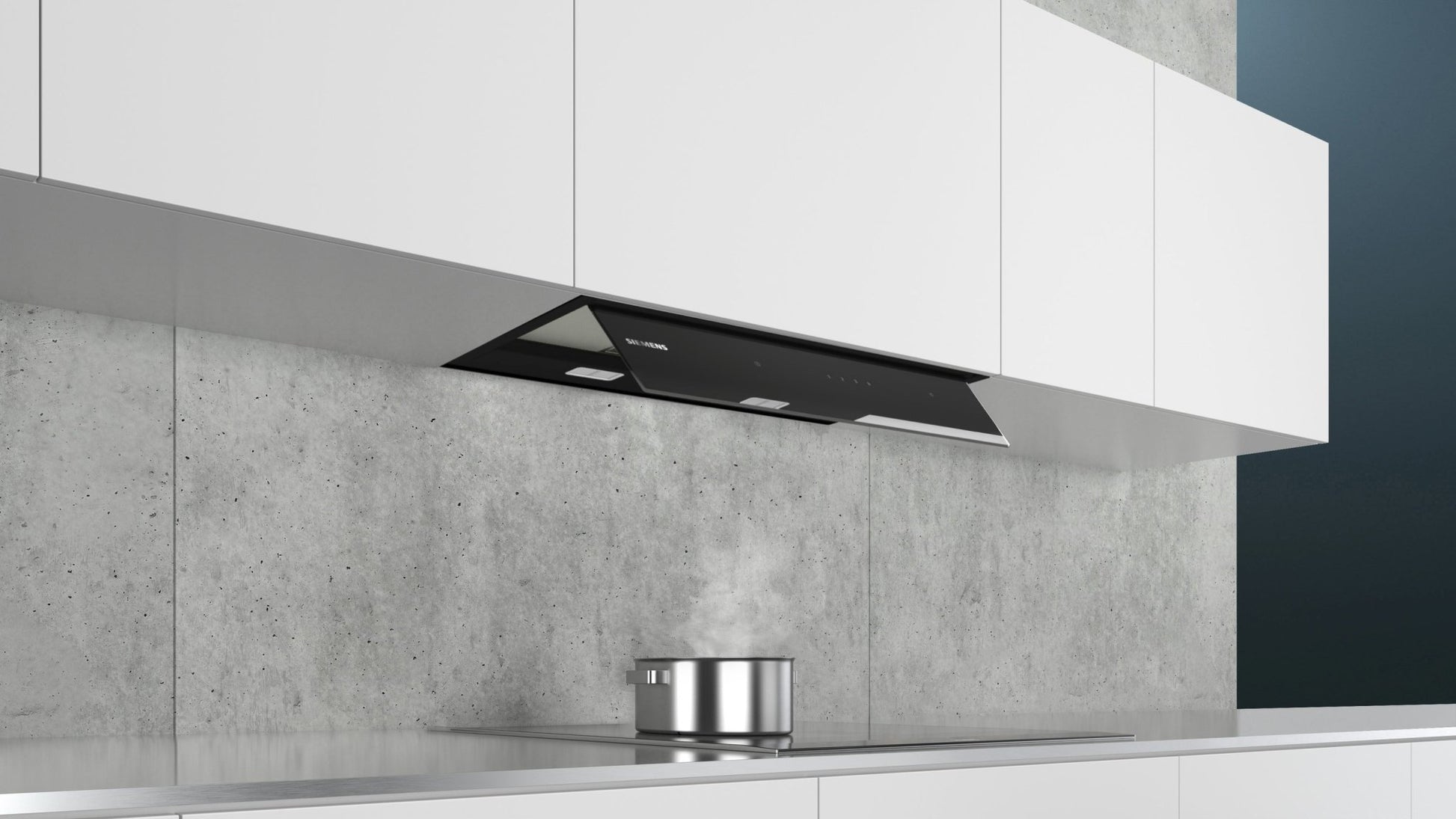 iQ500, Integrierte Designhaube, 60 cm, Klarglas schwarz LJ67BAM60 - MEGART