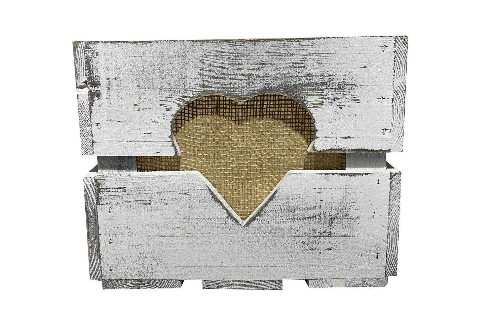 Holzharasse mit Herzausschnitt, Shabby 30 x 30 cm - MEGART