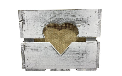 Holzharasse mit Herzausschnitt, Shabby 30 x 30 cm - MEGART