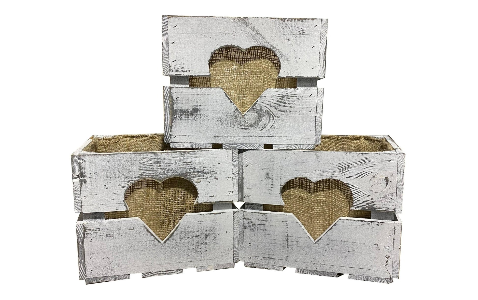 Holzharasse mit Herzausschnitt, Shabby 30 x 30 cm - MEGART