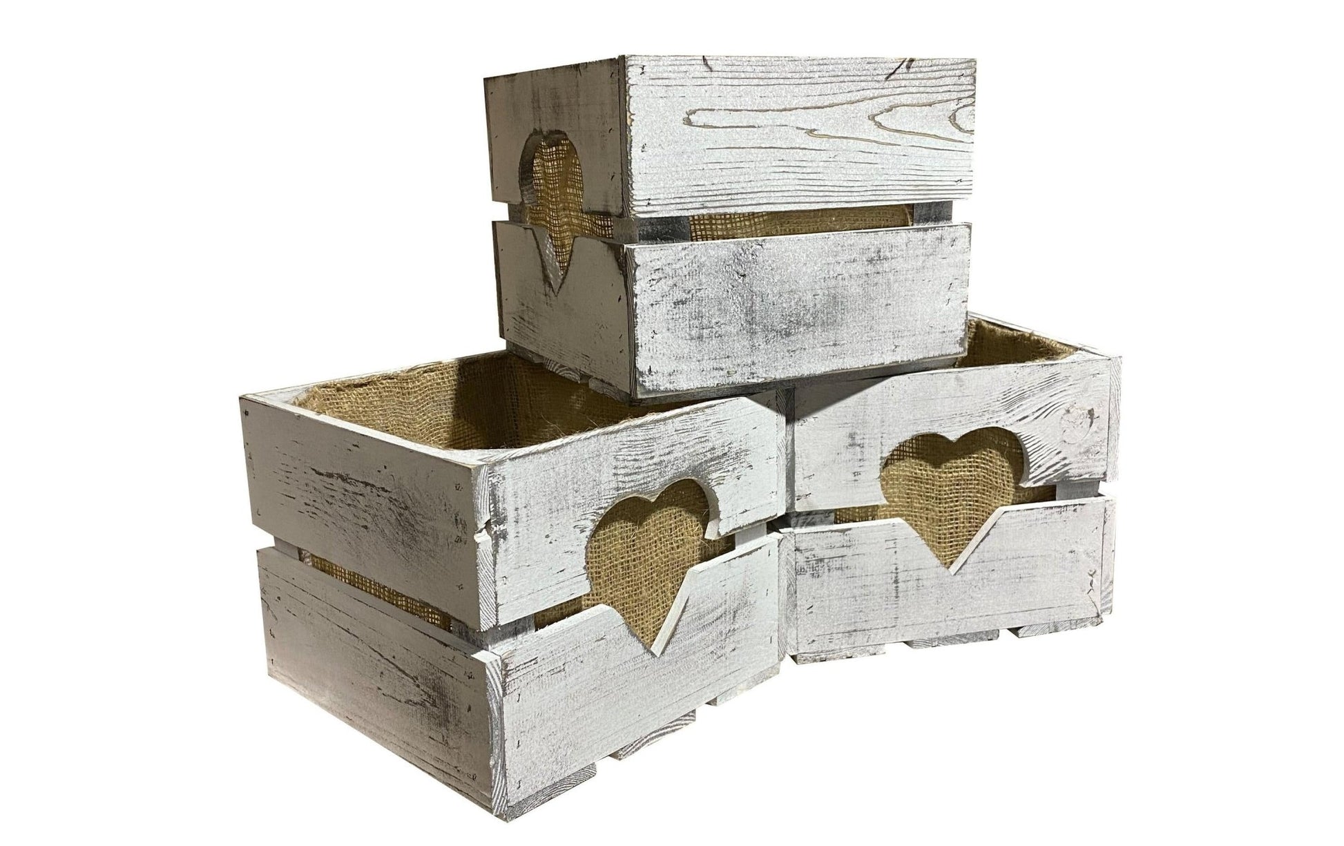 Holzharasse mit Herzausschnitt, Shabby 30 x 30 cm - MEGART