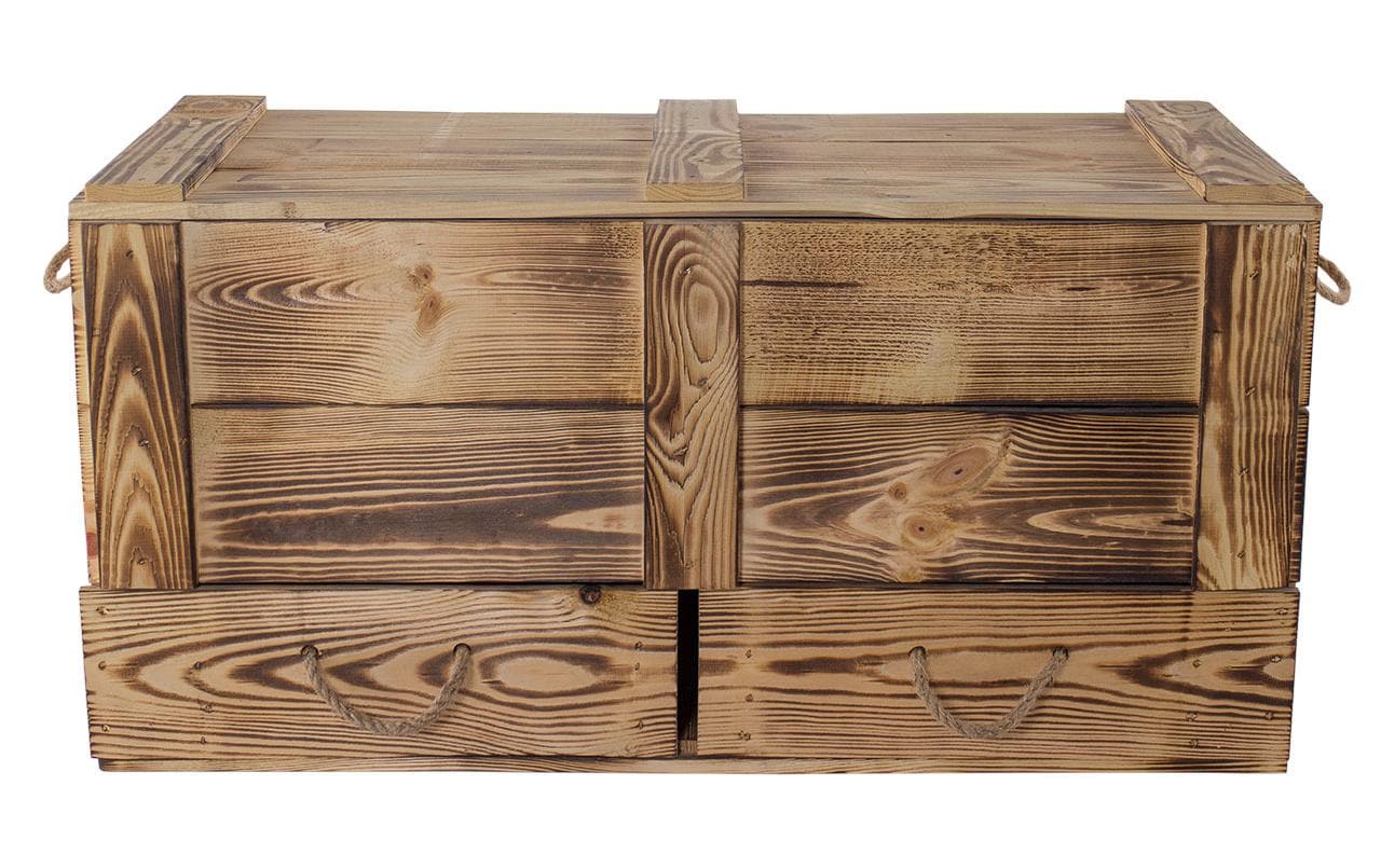 Truhe Vintage geflammt, 85 x 40 cm - MEGART