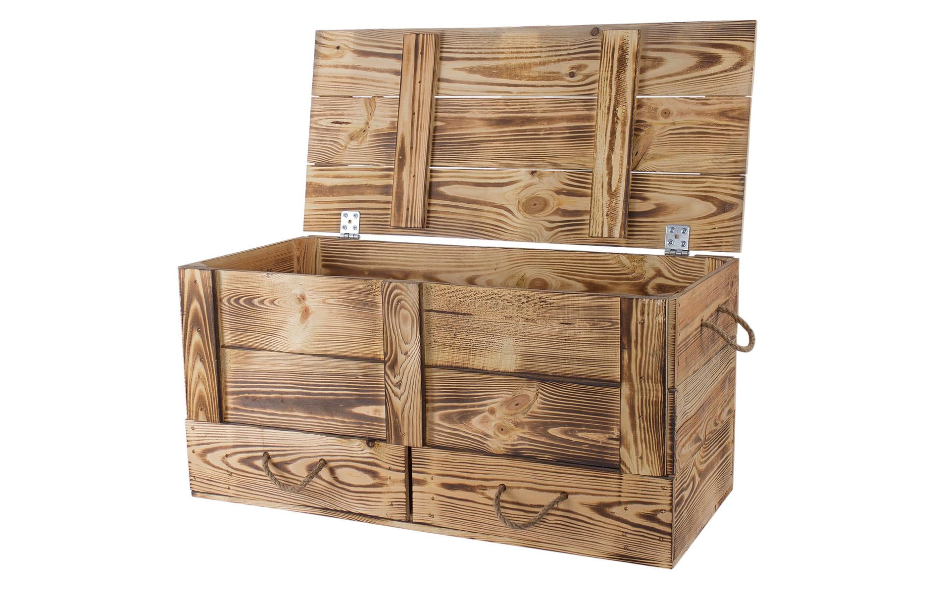 Truhe Vintage geflammt, 85 x 40 cm - MEGART