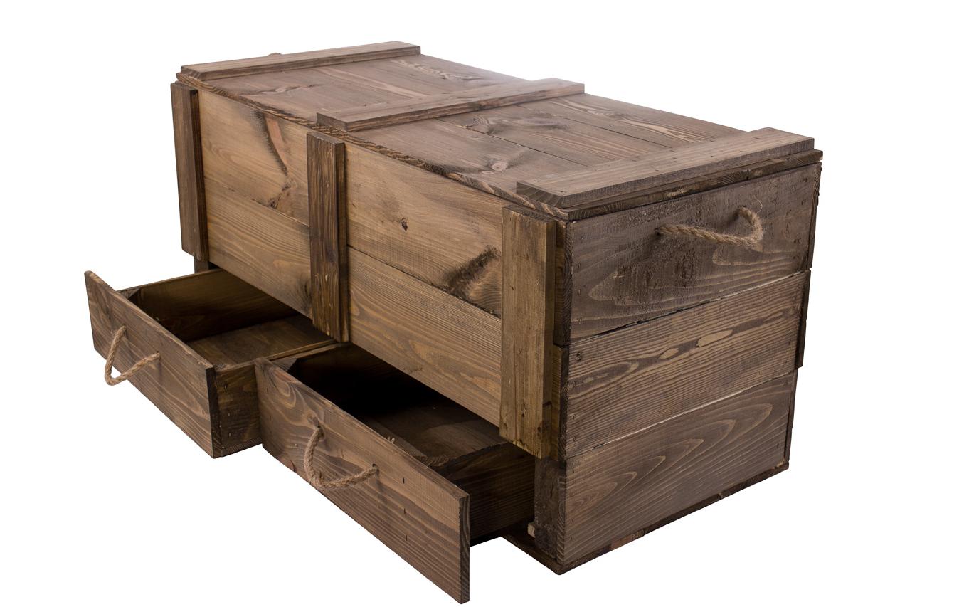 Truhe Vintage Dunkelbraun, 85 x 40 cm - MEGART