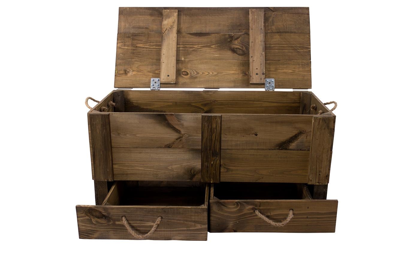 Truhe Vintage Dunkelbraun, 85 x 40 cm - MEGART