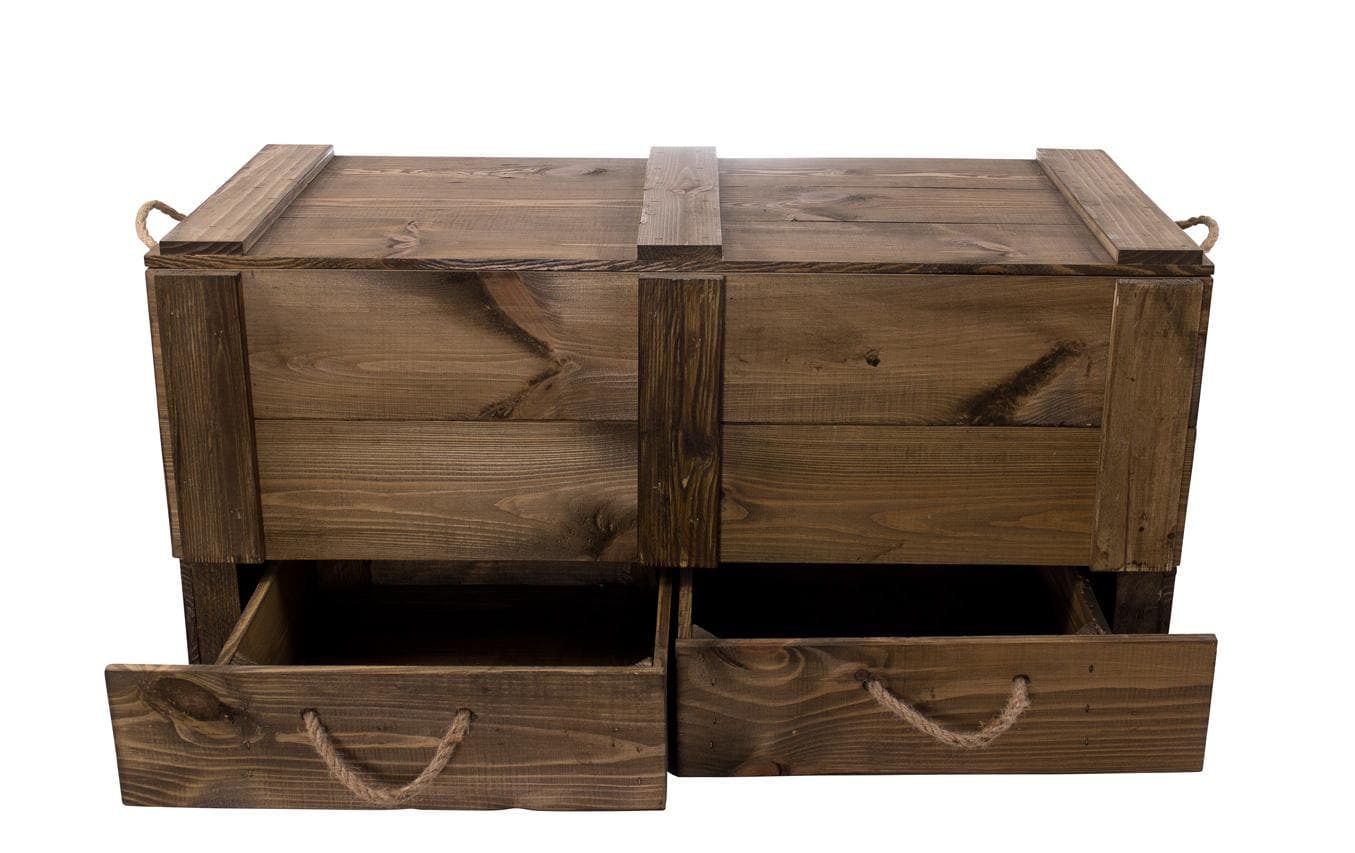 Truhe Vintage Dunkelbraun, 85 x 40 cm - MEGART