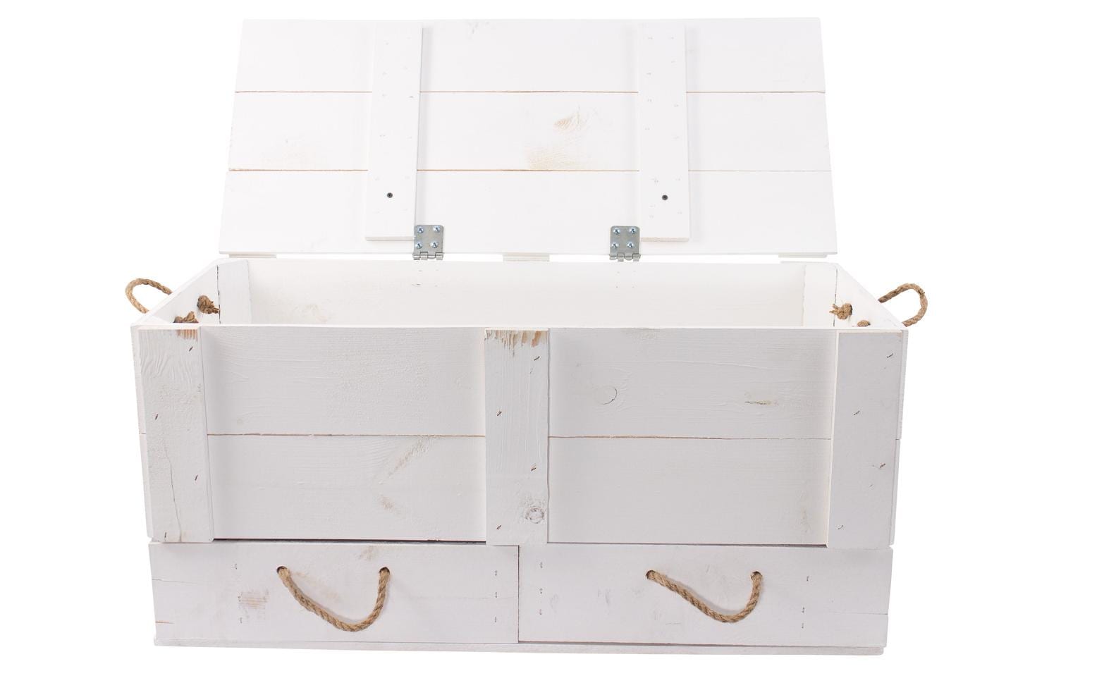 Truhe Vintage Weiss, 85 x 40 cm - MEGART