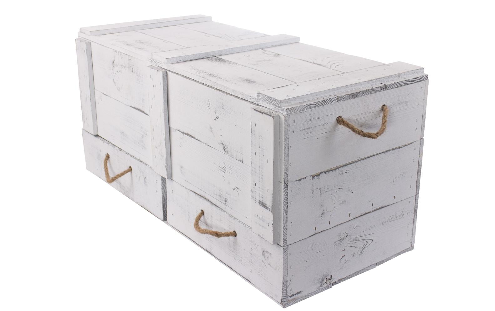 Truhe Vintage Shabby Weiss, 85 x 40 cm - MEGART