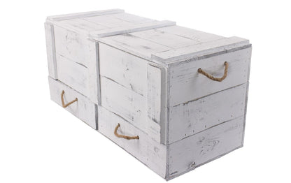 Truhe Vintage Shabby Weiss, 85 x 40 cm - MEGART