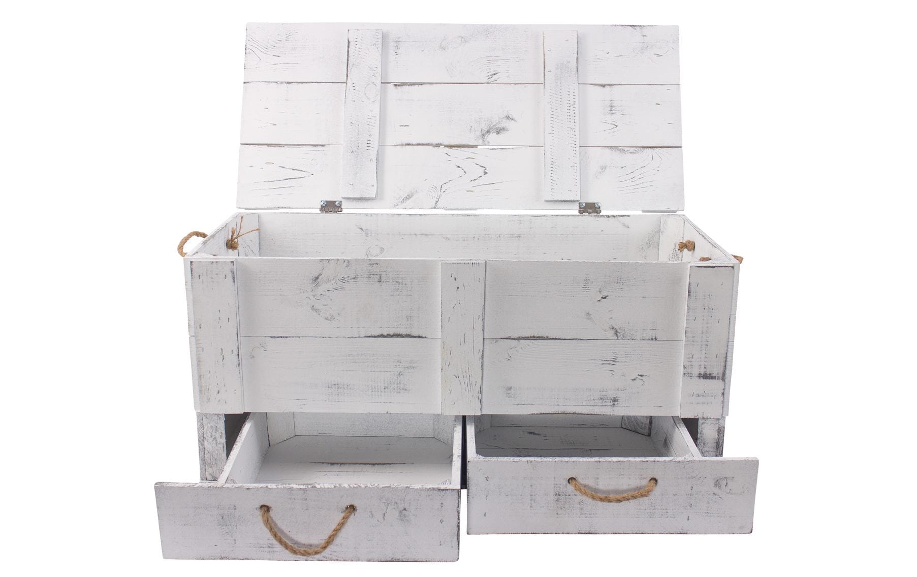 Truhe Vintage Shabby Weiss, 85 x 40 cm - MEGART
