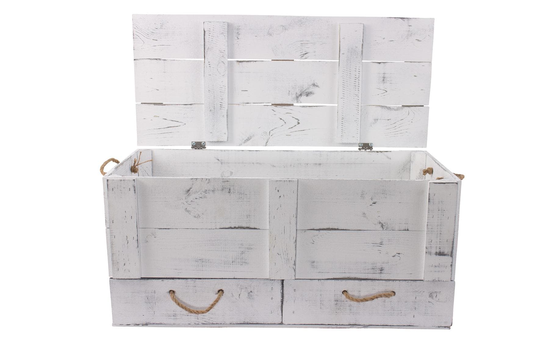 Truhe Vintage Shabby Weiss, 85 x 40 cm - MEGART