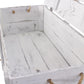 Truhe Vintage Shabby Weiss, 85 x 40 cm - MEGART