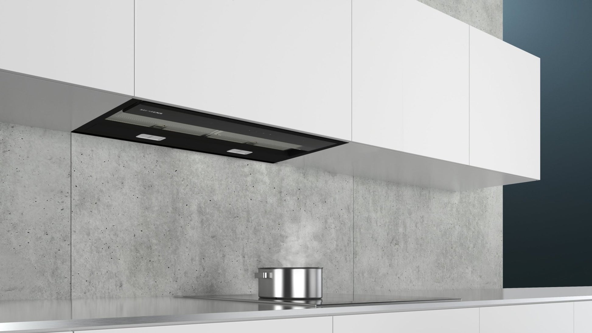 iQ500, Integrierte Designhaube, 60 cm, Klarglas schwarz LJ67BAM60 - MEGART