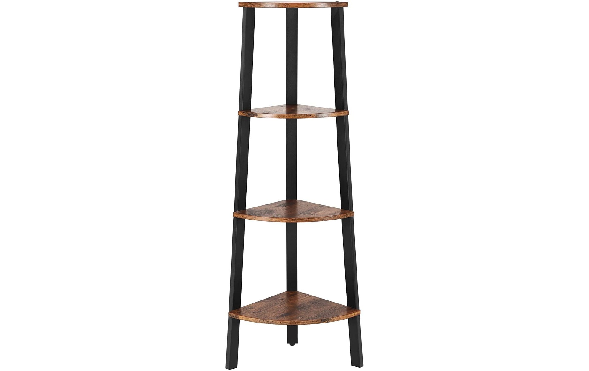Regal mit 4 Ebenen 34 x 125 cm, Braun/Schwarz - MEGART