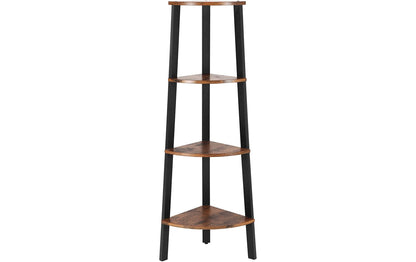 Regal mit 4 Ebenen 34 x 125 cm, Braun/Schwarz - MEGART