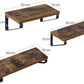 Wandregal 3er Set 30/35/40 x 11 cm/12 cm, Braun/Schwarz - MEGART
