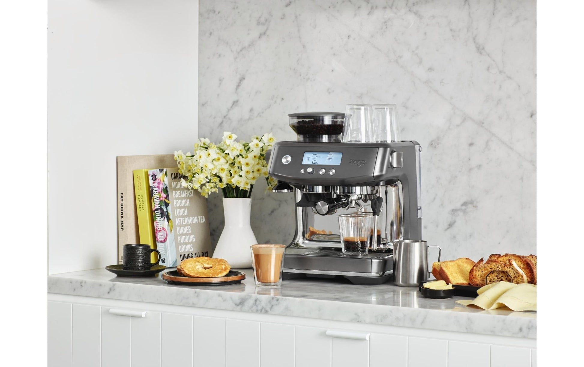 Siebträgermaschine Barista Pro Schwarz/Silber - MEGART
