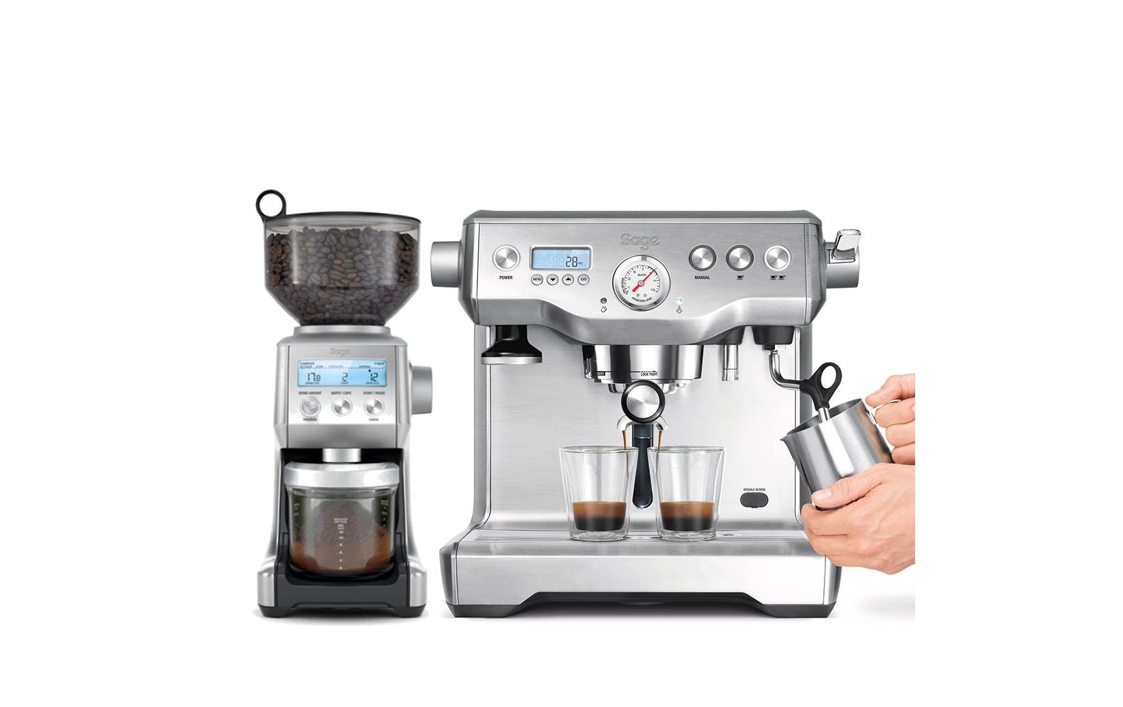 Siebträgermaschine Dynamic Duo Silber - MEGART