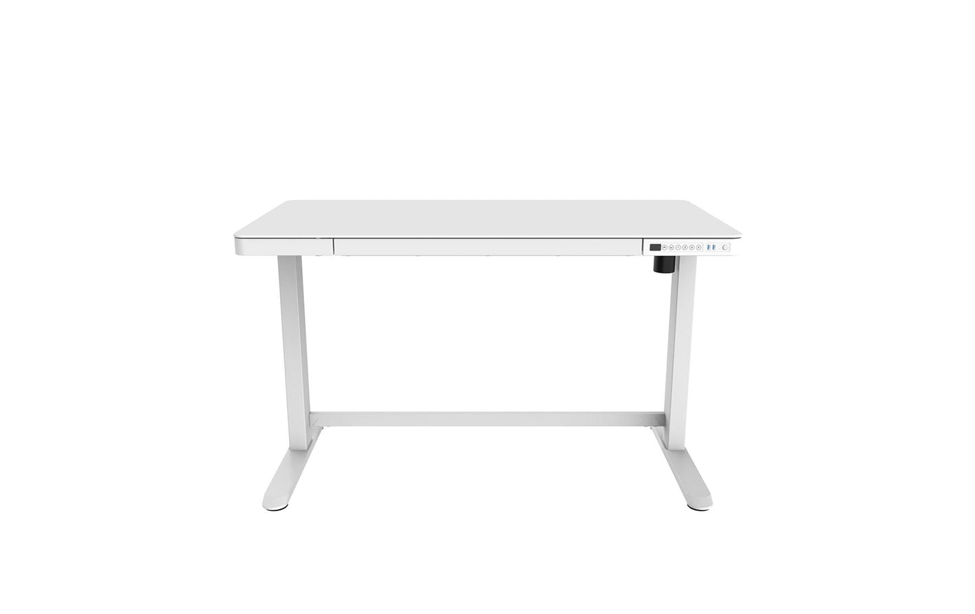 Contini ET118, 120 x 60 cm, mit Tischplatte Glas, Weiss - MEGART