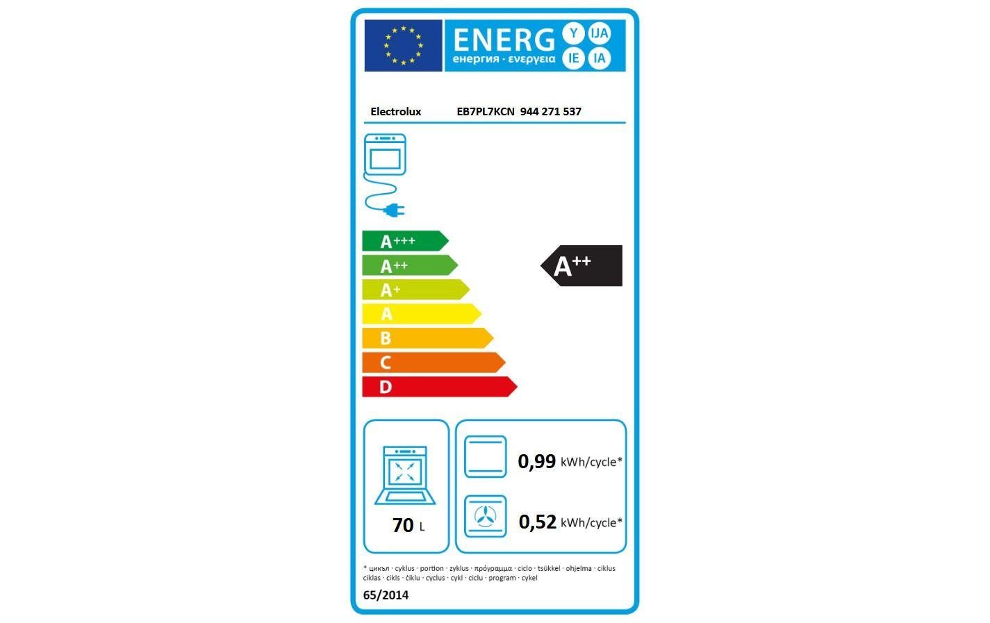 Einbaudampfbackofen EB7PL7KCN Dunkelgrau/Silber A++ - MEGART
