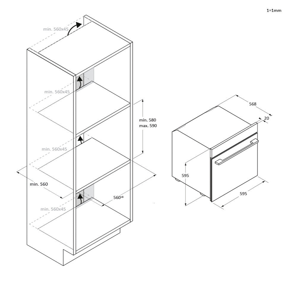 Candy CA6 NP5B3YTB Einbaubackofen Klasse A++ - MEGART