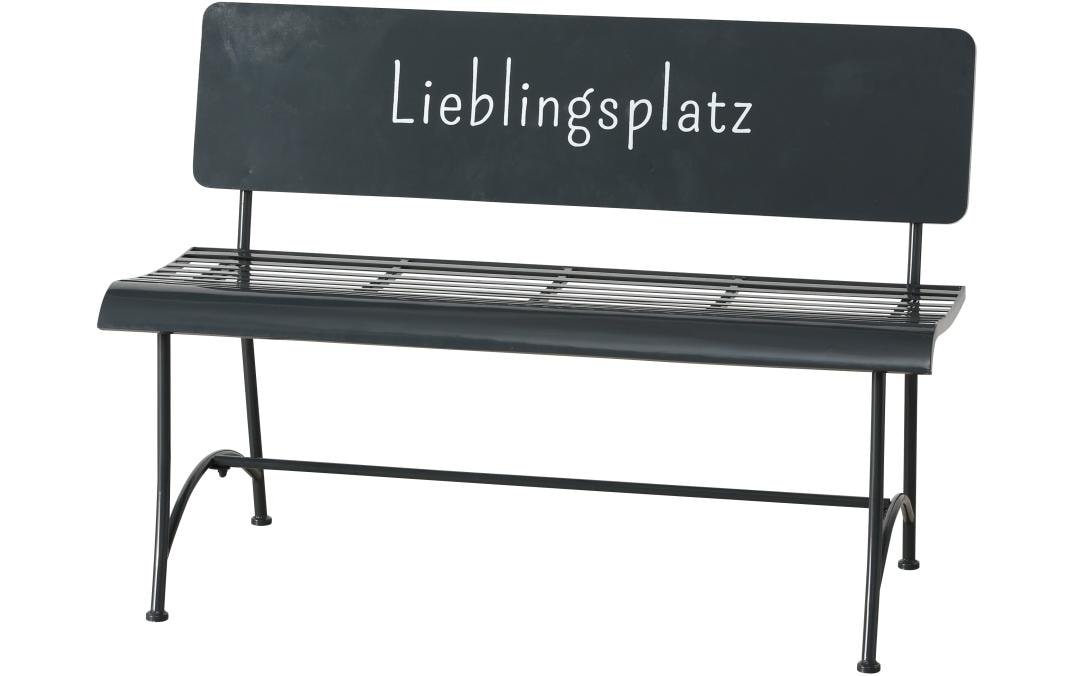 Gartenbank Lieblingsplatz aus Eisen, Grau - MEGART