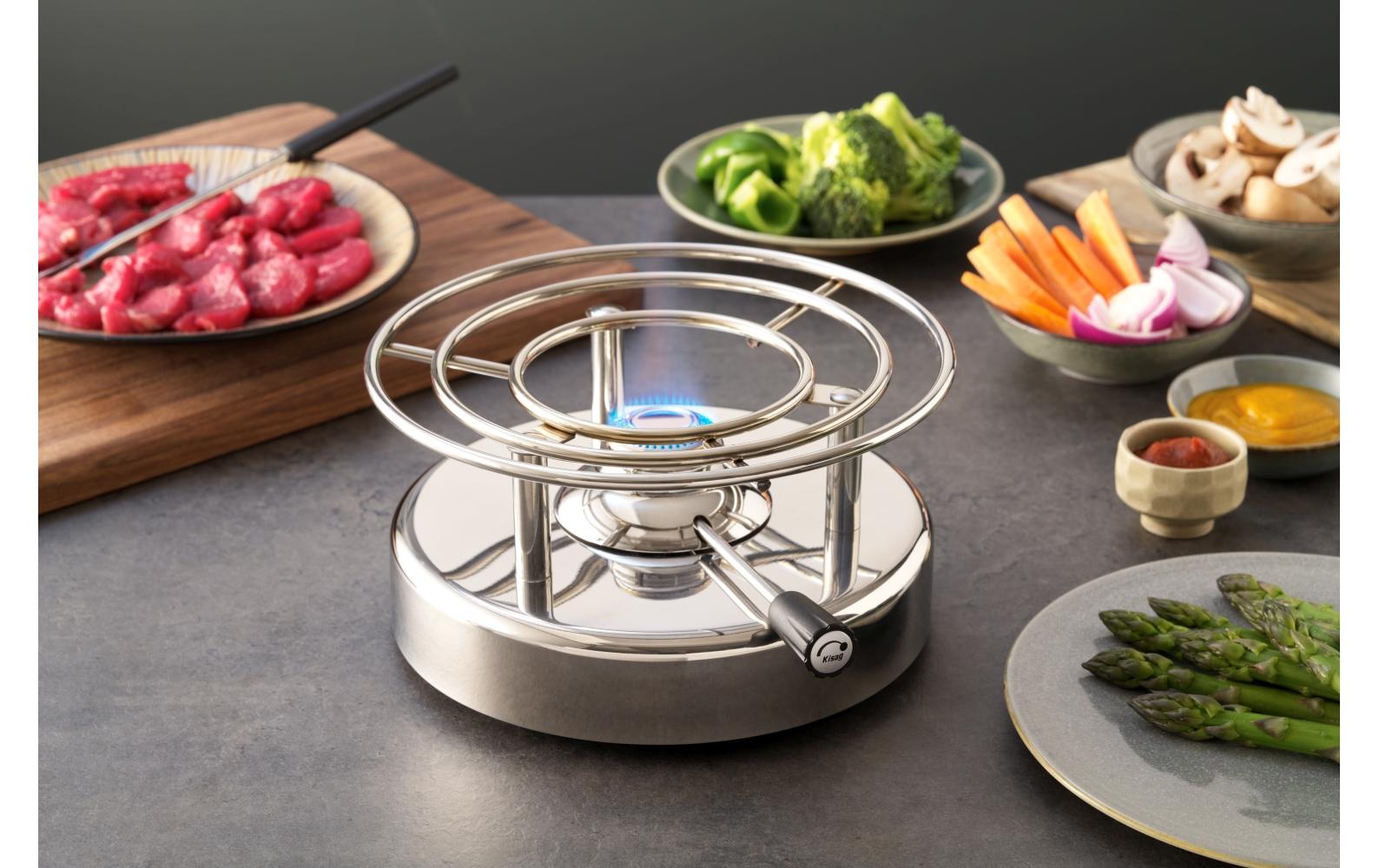Fondue - Rechaud Longfire Silber - MEGART
