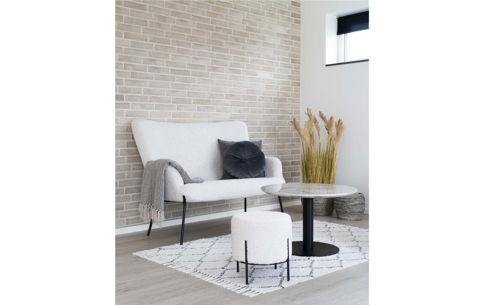 Hocker Alford 37 x 35.5 cm, Schwarz/Weiss - MEGART