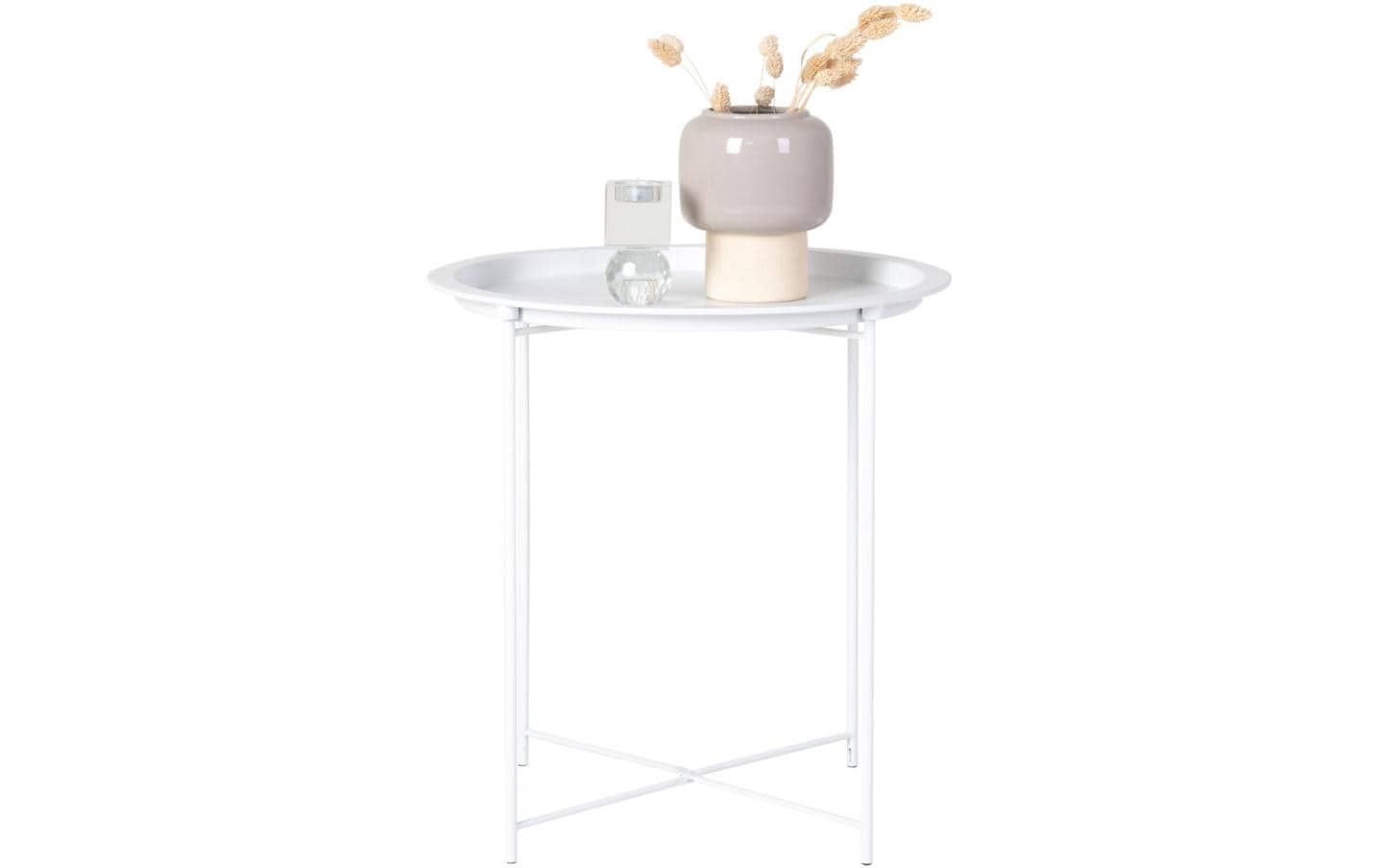 Beistelltisch Bastia 50.5 x 46.8 cm, Weiss - MEGART