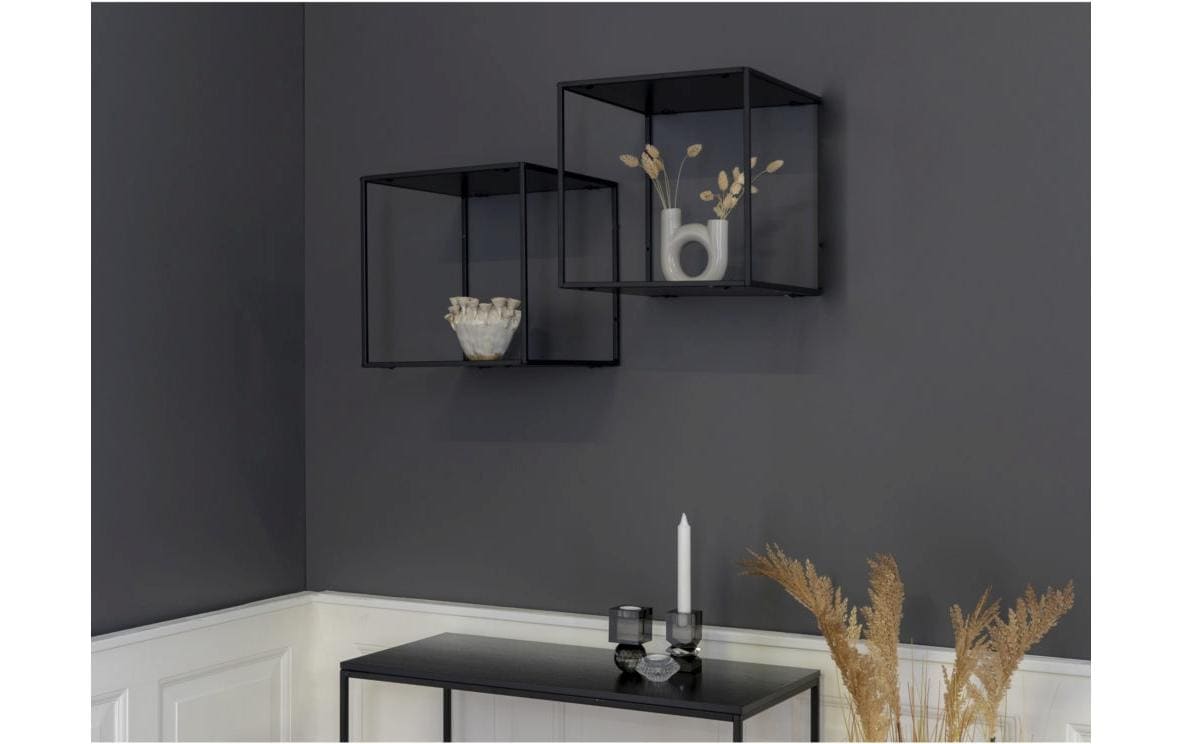 Wandregal Vita 36 x 36 cm, Schwarz - MEGART