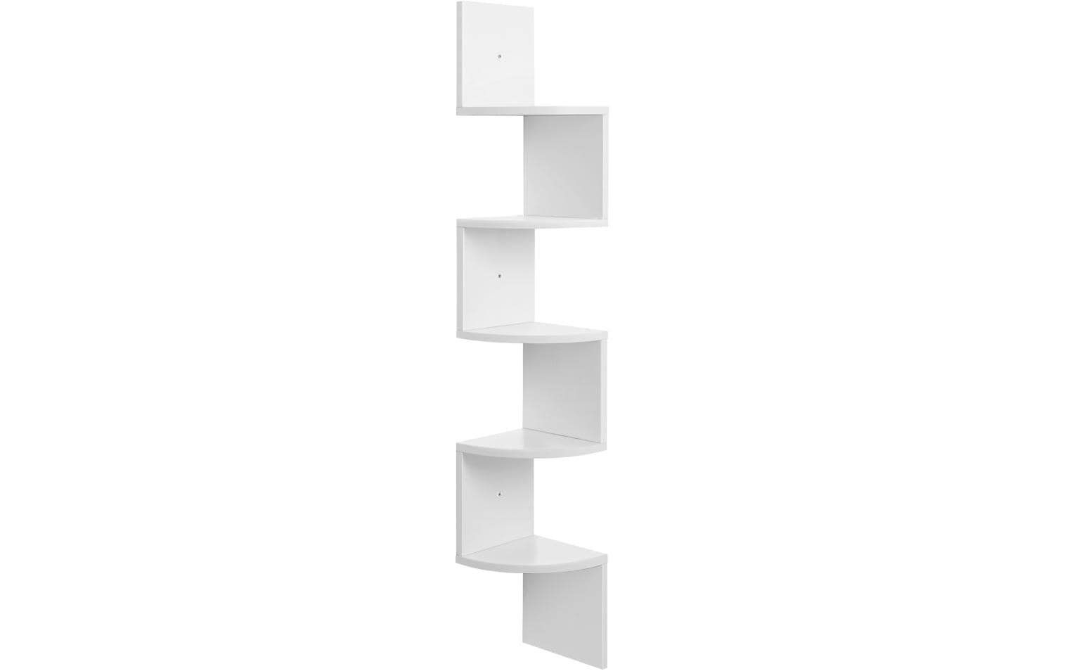 Wandregal mit 5 Ebenen 20 x 127.5 cm, Weiss - MEGART