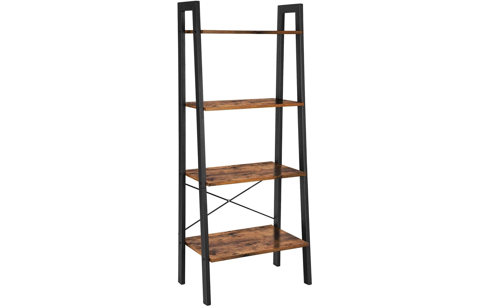 Regal mit 4 Ebenen 56 x 137.5 cm, Braun/Schwarz - MEGART