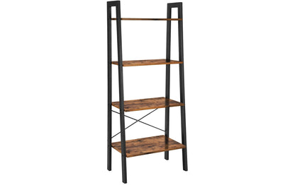 Regal mit 4 Ebenen 56 x 137.5 cm, Braun/Schwarz - MEGART