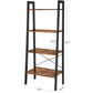 Regal mit 4 Ebenen 56 x 137.5 cm, Braun/Schwarz - MEGART