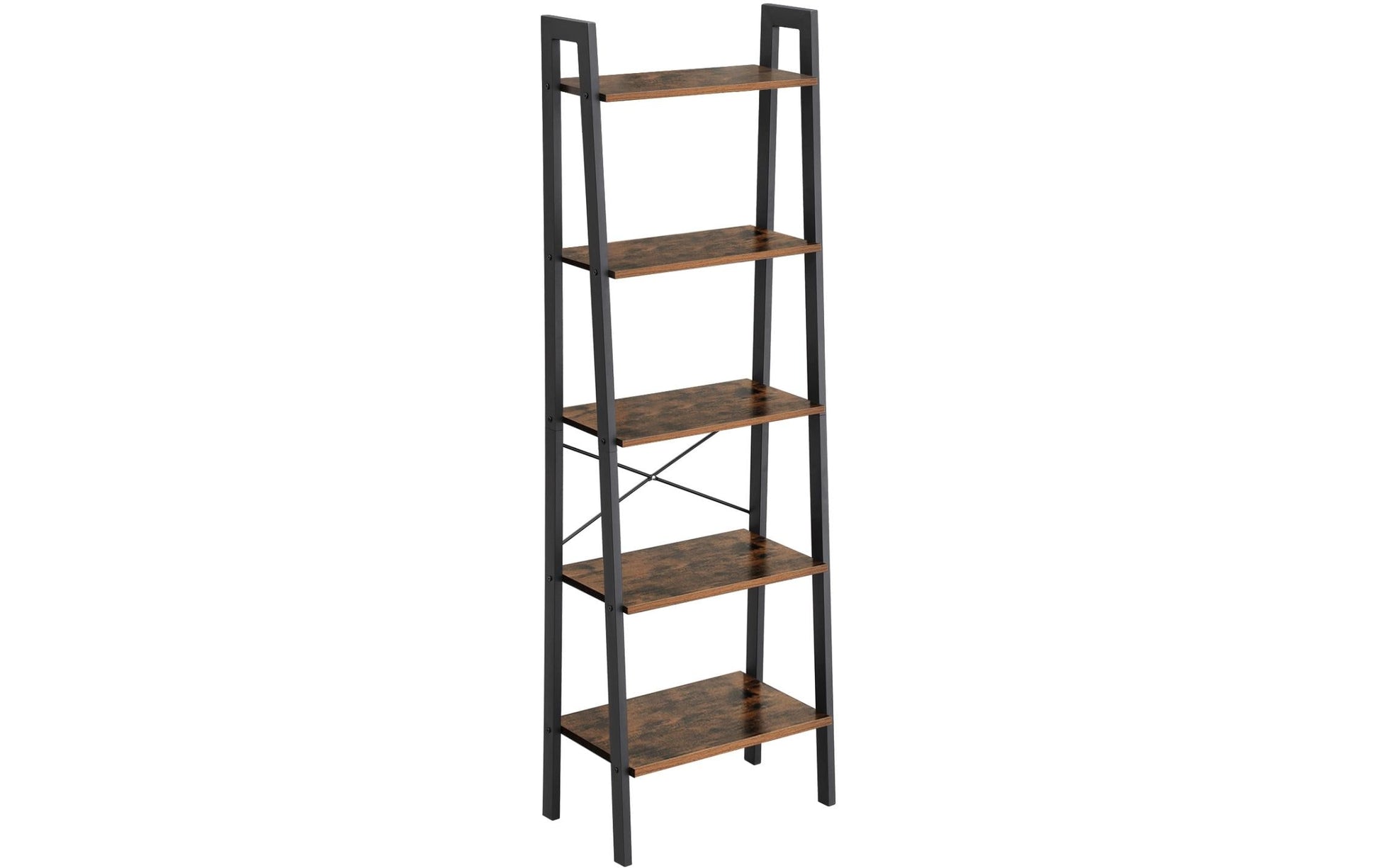 Regal mit 5 Ebenen 56 x 172 cm, Braun/Schwarz - MEGART