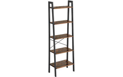 Regal mit 5 Ebenen 56 x 172 cm, Braun/Schwarz - MEGART