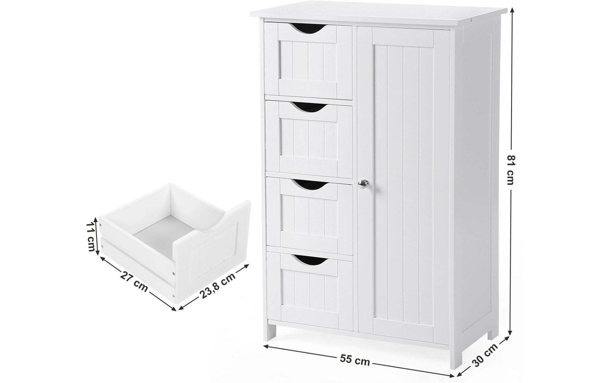 Kommode 55 x 81 cm, Weiss - MEGART