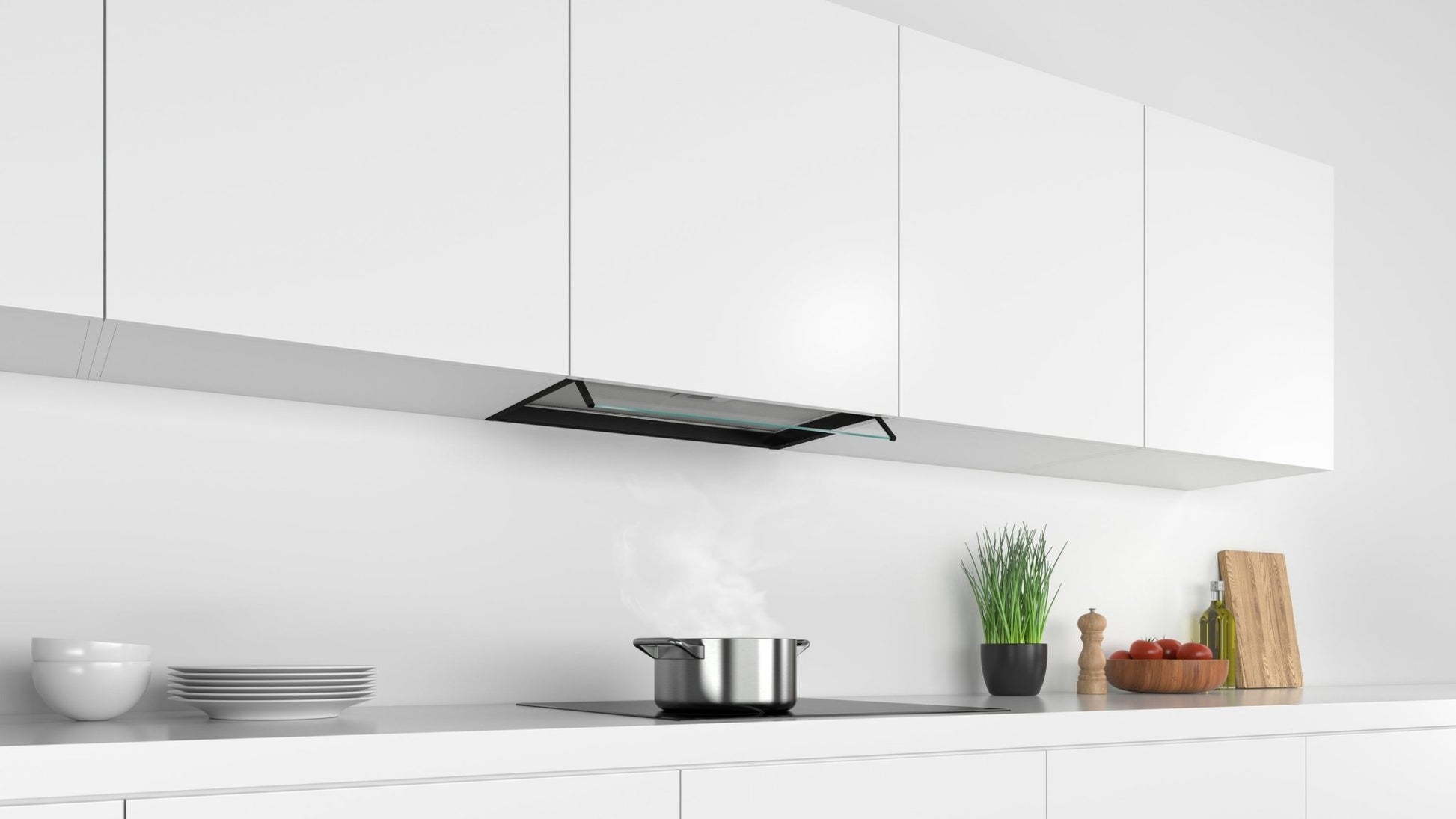 Serie 4, Integrierte Designhaube, 60 cm, Klarglas DBB66AF60 - MEGART
