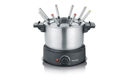 Fondue - Set All - in - One 11 Teile,Schwarz/Silber - MEGART